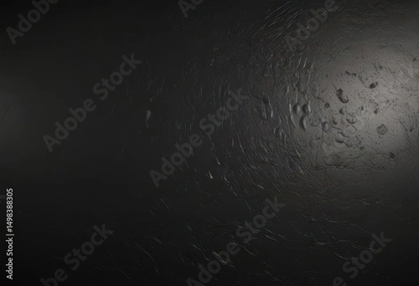 Fototapeta Luxurious black leather, finely textured surface, abstract backdrop ,  background,  shadow