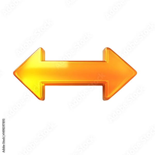 Fototapeta Sleek Arrow with Smooth Gradient Transitions in Soft Isolated on Transparent Background