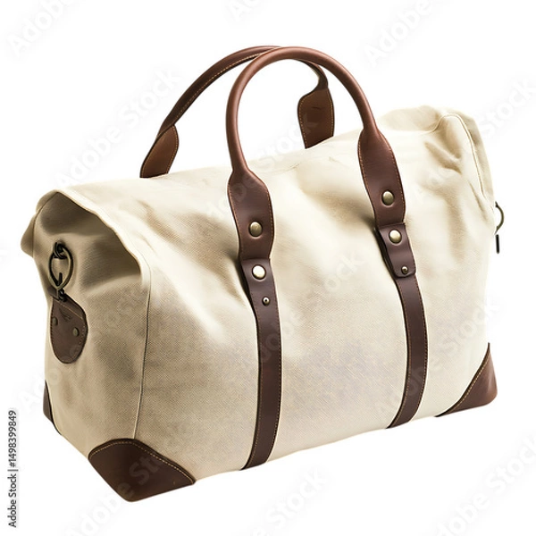 Fototapeta Classic Canvas Bag with Enduring Style and Subtle N Isolated on Transparent Background