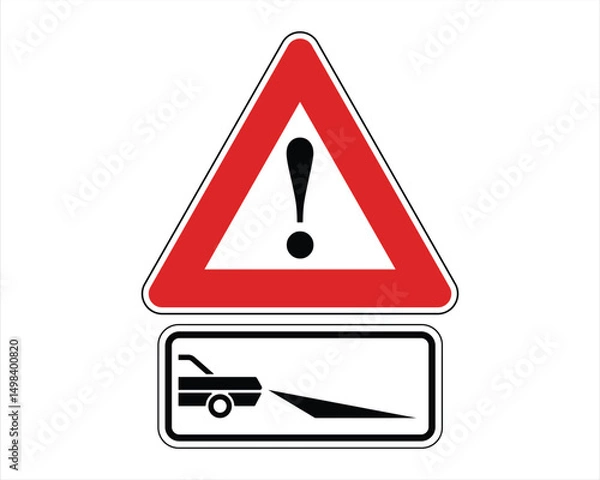 Fototapeta Caution – Use Low Beam Headlight for Safe Driving – High Quality Stock Vectorial Image