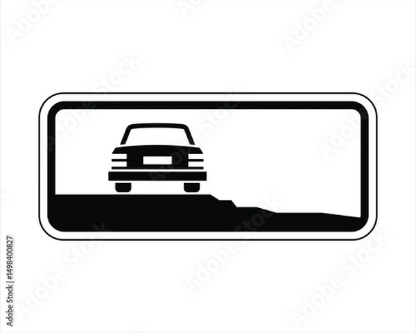 Fototapeta Dangerous Shoulder – Risky Exit Due to Road Conditions – High Quality Stock Vectorial Image