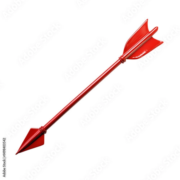 Fototapeta Bold Arrow with a Modern Twist in Crimson Red Isolated on Transparent Background