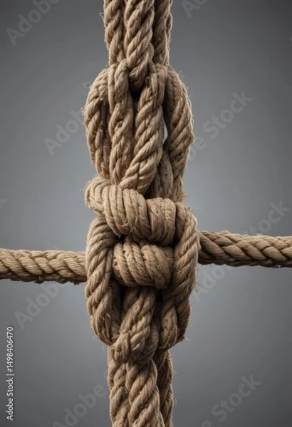 Obraz Overstretched rope, frayed edges, imminent break,  breaking point,  endurance
