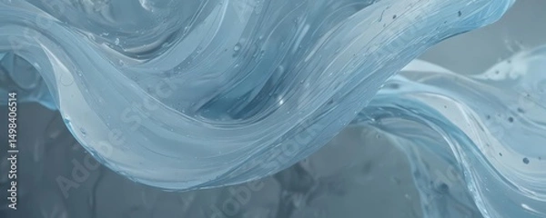 Obraz Fluid light blue abstract texture with delicate swirling motion , curves, desktop, modern