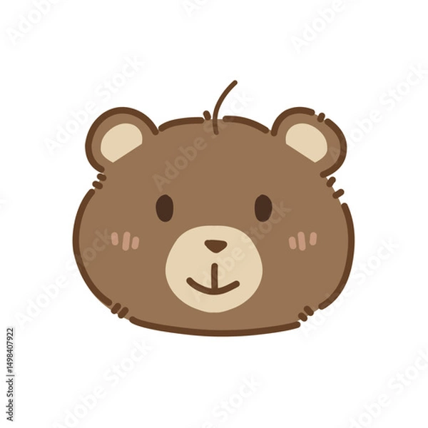 Fototapeta Brown bear head cute face