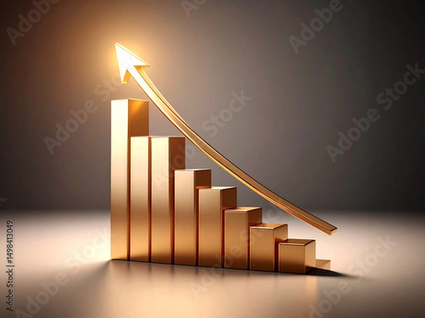 Fototapeta Minimalist infographic-style line graph on a muted background, with one highlighted peak to represent a breakthrough in business performance.