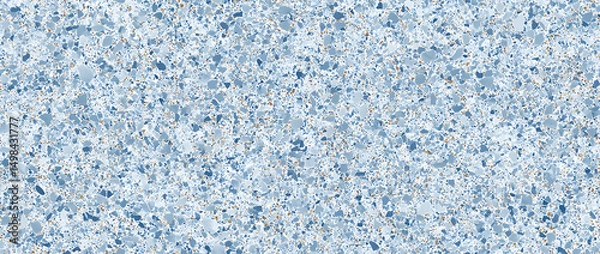 Fototapeta Attractive backdrop of textured blue stone resembling terrazzo - Seamless , pattern , background , tile