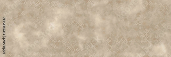 Fototapeta Textured beige ornament on a cement-like backdrop - Seamless , pattern , background , tile