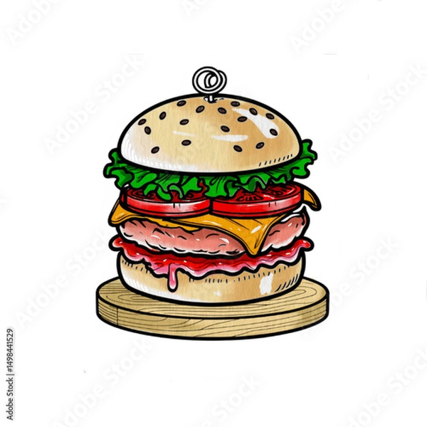 Obraz burger and fries