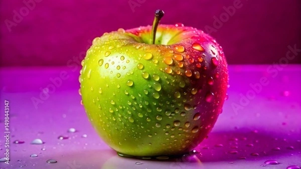 Obraz  apple with water drops