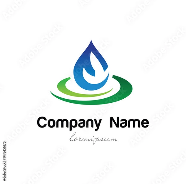 Fototapeta Vector logo minimalist water oil drop isolated in a white background