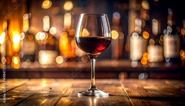 Fototapeta A rich close-up of a classic Manhattan cocktail in a crystal glass, captured with cinematic flair and dramatic lighting that highlights its deep amber tones, cherry garnish, and timeless elegance