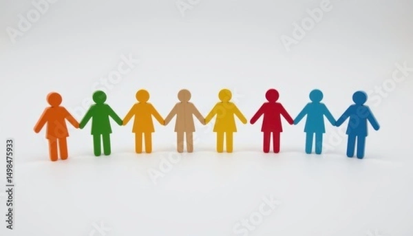 Fototapeta Community unity event diverse individuals holding hands studio setting conceptual photography close-up view