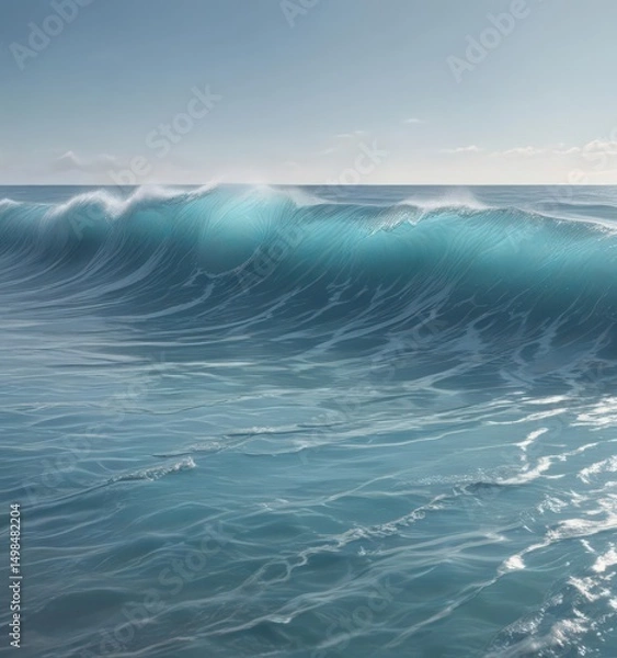Fototapeta Soft, dreamy blue waves with subtle undulations, creating a serene atmosphere , digital art, texture, backdrop