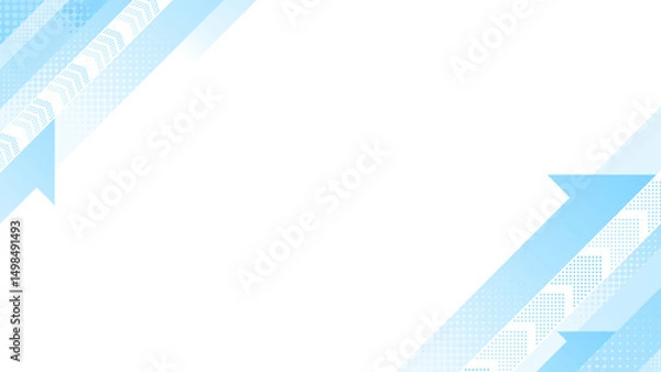 Fototapeta 水色の右上がりのドットグラデーションの矢印の飾りフレーム