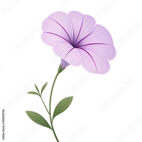 Fototapeta 3D Icon, Minimalistic Petunia, isolated on a transparent background