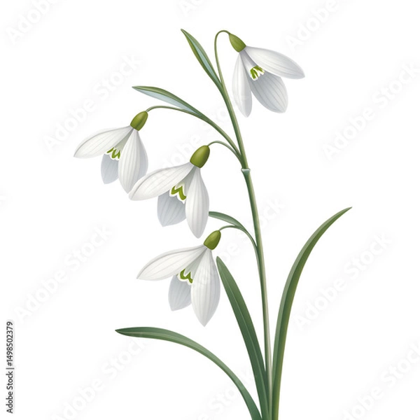 Fototapeta 3D Icon, Minimalistic Delphinium, isolated on a transparent background