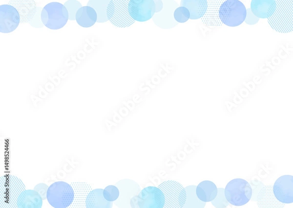 Fototapeta 水彩の青色のお洒落なフレーム