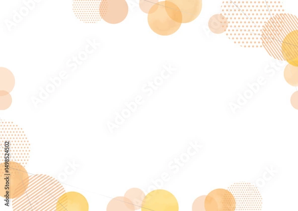 Obraz 水彩のオレンジ色のお洒落なフレーム