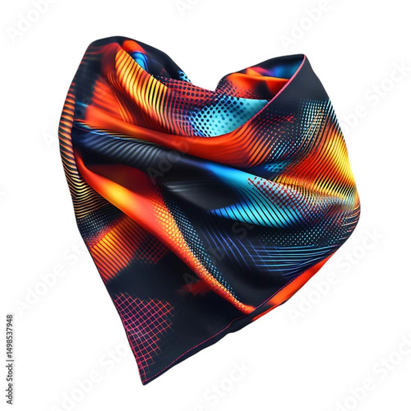Fototapeta Modern Cooling Bandana with a Dynamic Abstract Digi Isolated on Transparent Background