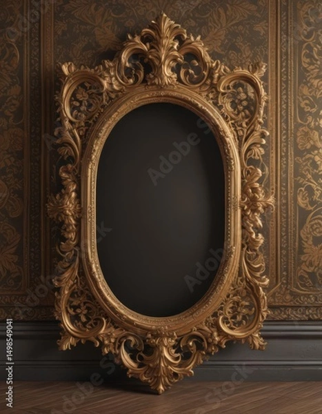 Obraz Intricate vintage frames adorn luxurious damask  Classic design , sophisticated, luxury pattern, classic