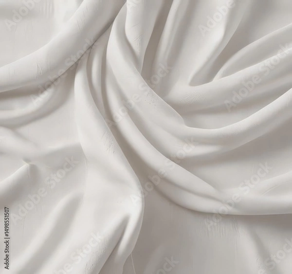 Obraz Wrinkled vintage white cloth, subtle texture  Seamless background ideal for design , photography, wrinkles