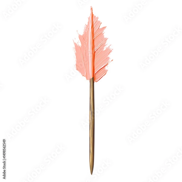 Fototapeta Artistic Arrow with Creative Brush Strokes in Soft Isolated on Transparent Background