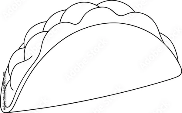 Fototapeta Simple taco outline showcases its classic shape and delicious potential for flavor
