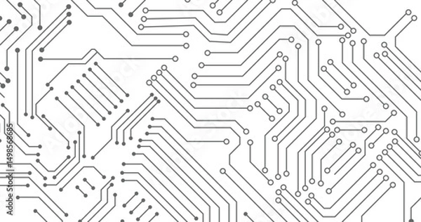 Fototapeta Abstract Technology Circuit board background. Grey white Abstract technology background. Digital technology background.