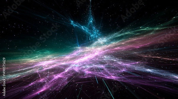 Obraz Abstract Space Nebula A Mesmerizing Display of Cosmic Energy and Interstellar Light in the Vast Universe