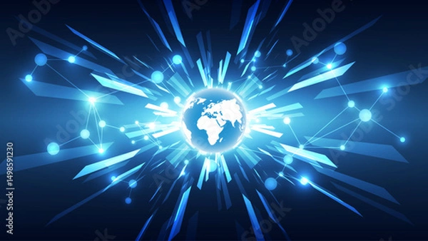 Fototapeta abstract future technology background concept of global business from concepts series