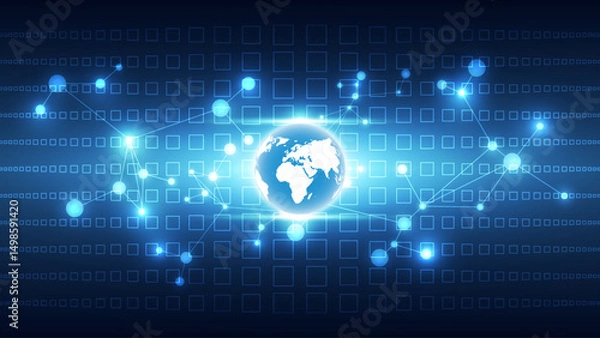 Fototapeta abstract future technology background concept of global business from concepts series