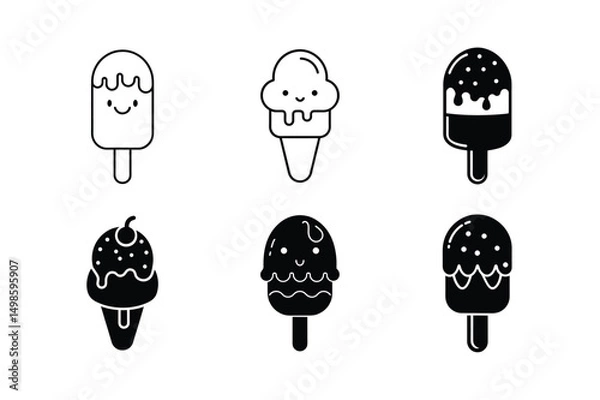 Obraz Cartoon Style Ice Cream Scoop 3D Vector
