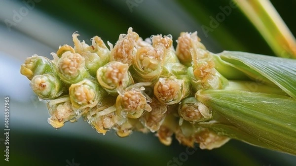 Obraz Close-Up of Corn Silk and Emerging Corn Kernel on a Plant
