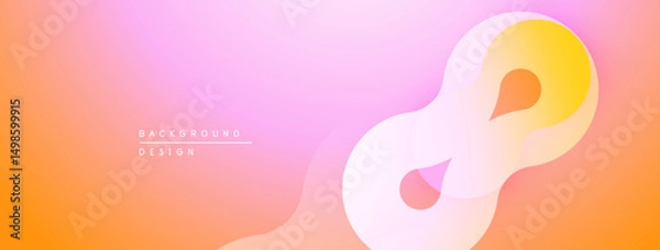 Fototapeta Abstract gradient background. Soft pink, orange hues blend seamlessly. Modern design features flowing shapes, subtle curves.