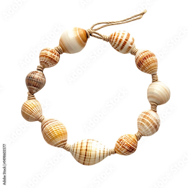 Obraz Chic Shell Bracelet with Elegantly Arranged Smooth Isolated on Transparent Background
