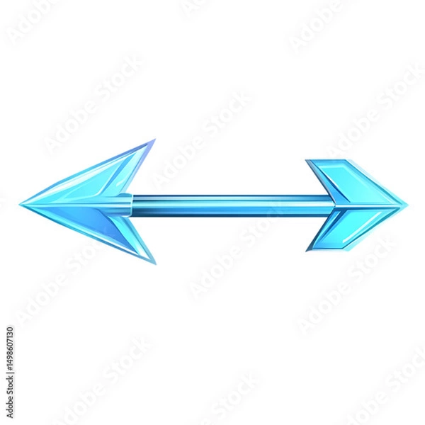Fototapeta Sleek Arrow with Smooth Gradient Transitions in Icy Isolated on Transparent Background