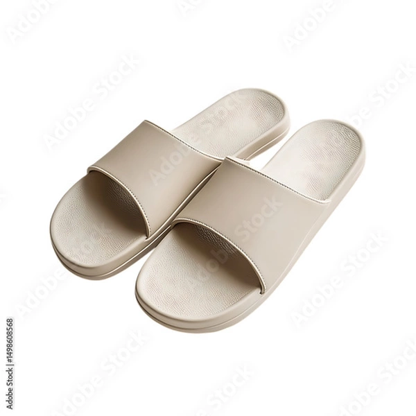 Fototapeta Minimalist Slip On Sandals With a Clean Design Soft Isolated on Transparent Background