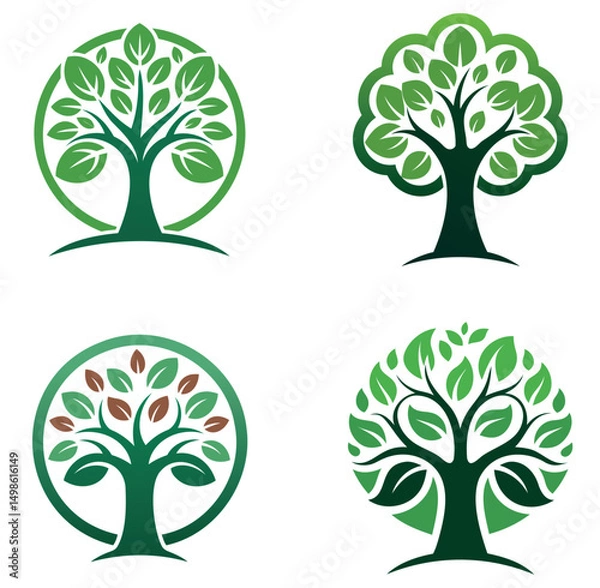 Obraz Tree Logo Vector Set