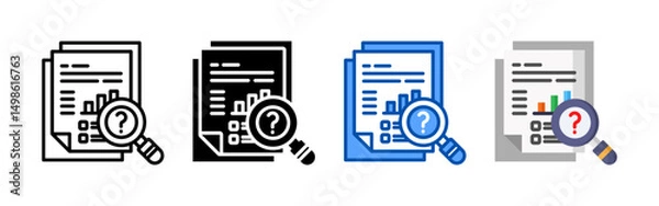 Fototapeta Predictive data icon set bundle. Multi style icon collection perfect for websites, apps, and presentations. Simple vector icon collection