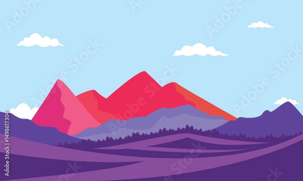 Fototapeta vector illustration of mountains