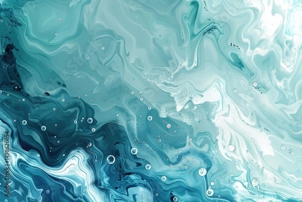 Fototapeta Abstract underwater blue color liquid wave flow express energetic surface. Seamless texture of vividness curve swirling convey sense of harmony and water scene perfect for effect and graphic. AIG61.