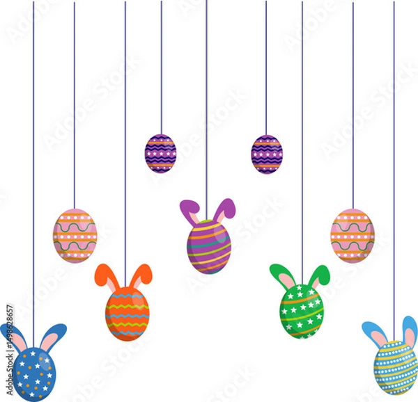 Obraz Hanging Bunny Easter Egg Decoration