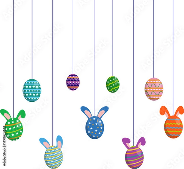 Obraz Hanging Bunny Easter Egg Decoration