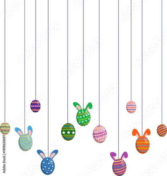 Obraz Hanging Bunny Easter Egg Decoration