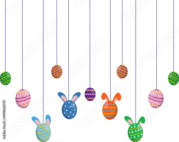 Obraz Hanging Bunny Easter Egg Decoration