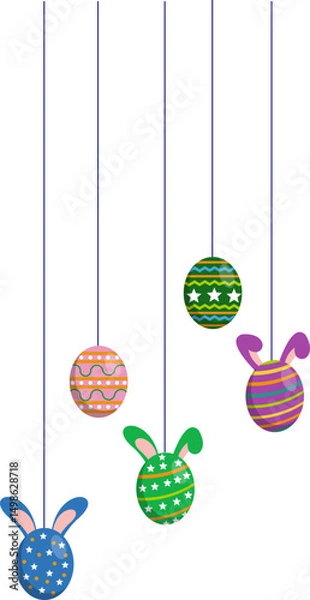 Obraz Hanging Bunny Easter Egg Decoration