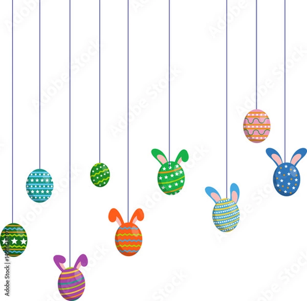 Obraz Hanging Bunny Easter Egg Decoration