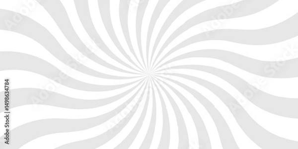 Fototapeta Abstract white and gray pop creative cartoon sunburst ray and vector illustration background. Modern stipes line ray spiral design beam pattern texture.	
