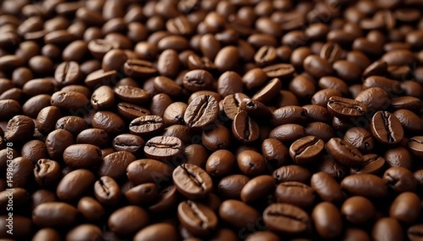 Fototapeta Coffee Beans Close-up Texture Filling the Frame